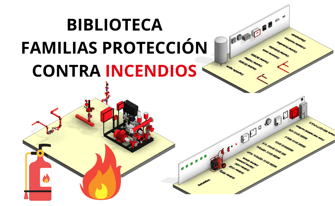 Biblioteca familias protección contra incendios para Revit Product
